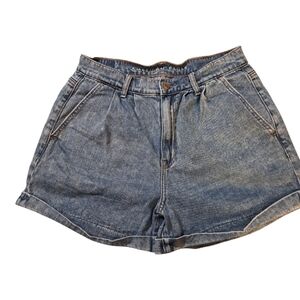 American Eagle Vintage Denim Pleated Mom Shorts